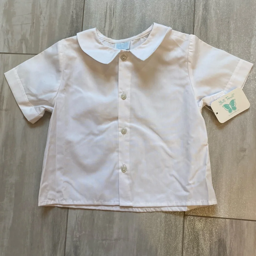 NWT Betti Terrell Vibrant Blue Corduroy Boys Christmas Tree Shortall Romper, 3